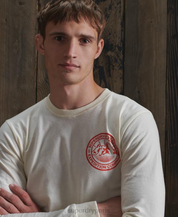Superdry Hommes haut à manches longues everest D64Z1572 vêtements crème