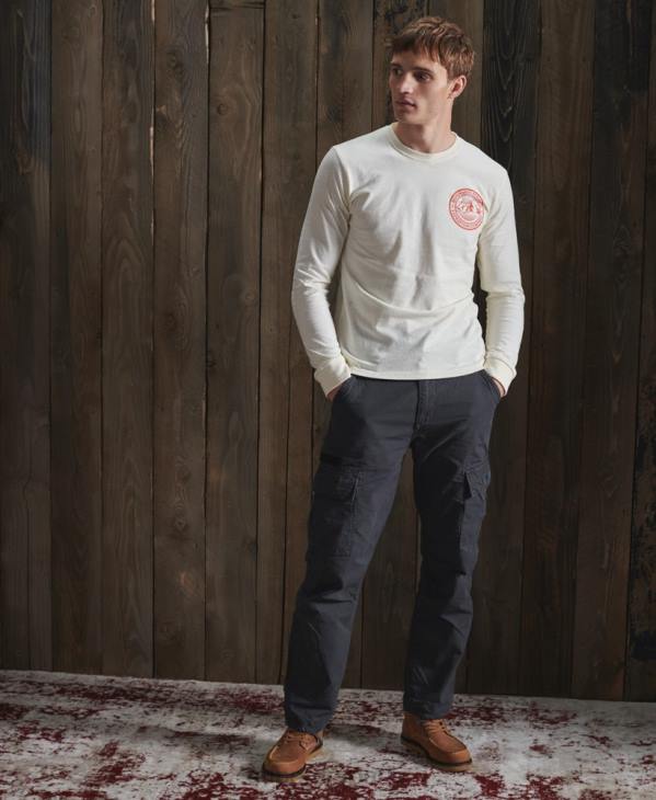 Superdry Hommes haut à manches longues everest D64Z1572 vêtements crème