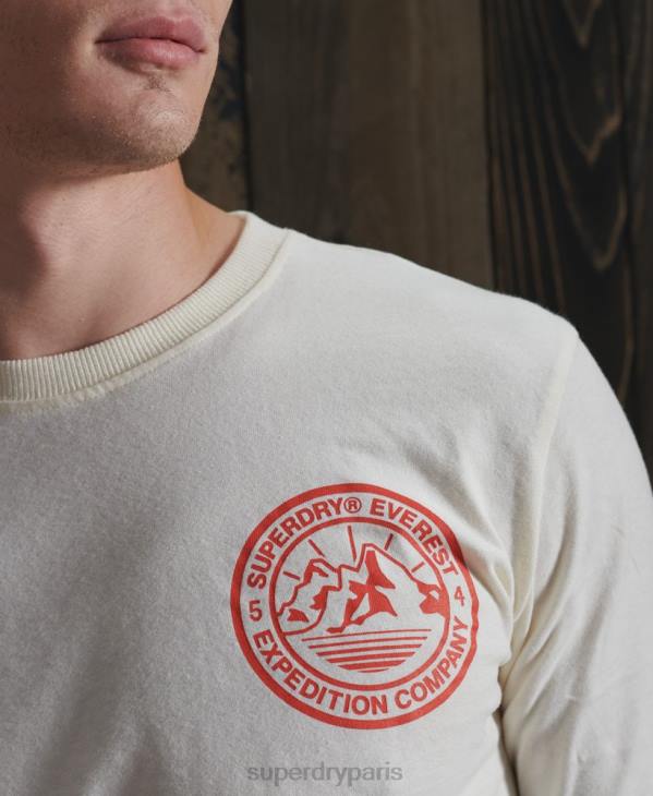 Superdry Hommes haut à manches longues everest D64Z1572 vêtements crème