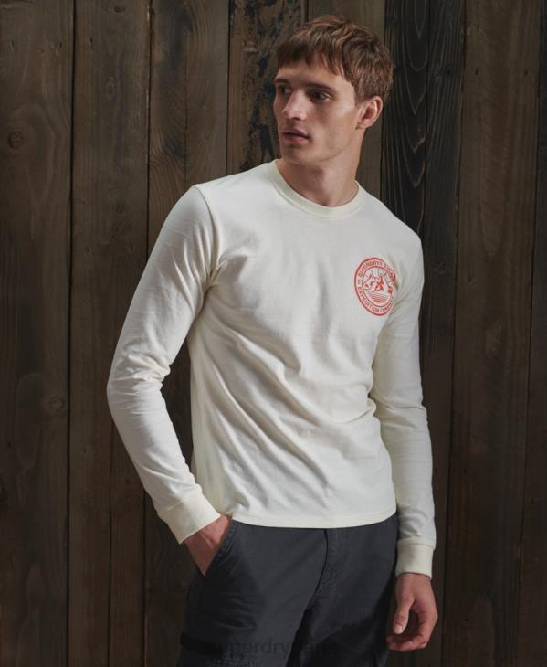 Superdry Hommes haut à manches longues everest D64Z1572 vêtements crème