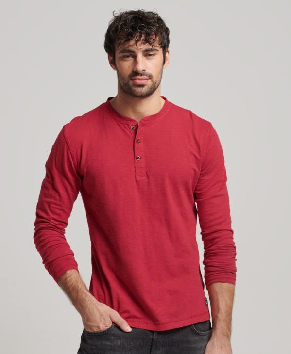 Superdry Hommes haut à manches longues flammé surteint D64Z1492 vêtements rouge