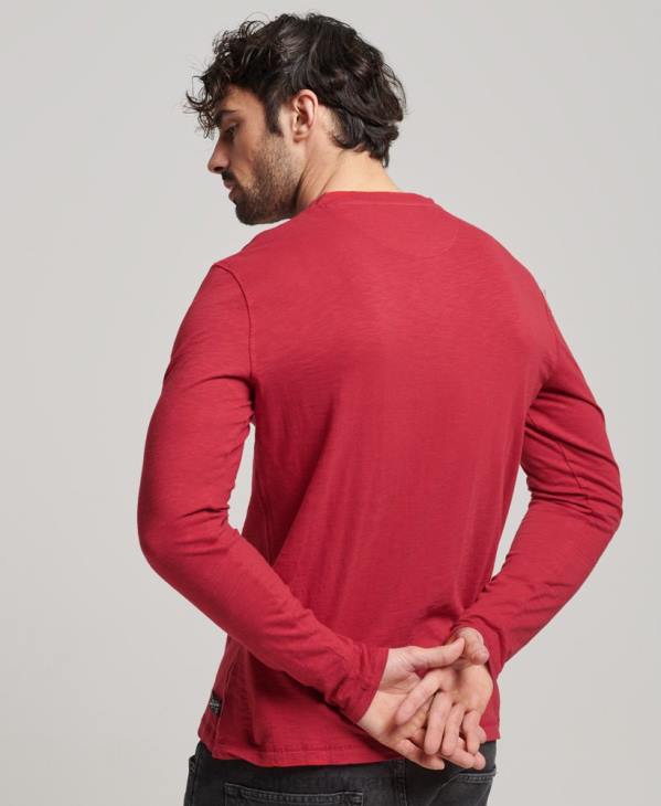 Superdry Hommes haut à manches longues flammé surteint D64Z1492 vêtements rouge