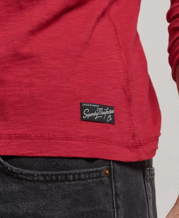 Superdry Hommes haut à manches longues flammé surteint D64Z1492 vêtements rouge