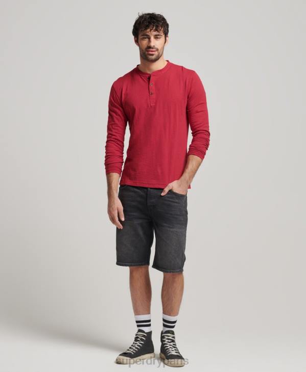 Superdry Hommes haut à manches longues flammé surteint D64Z1492 vêtements rouge