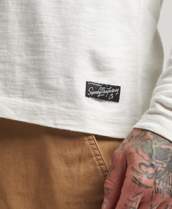 Superdry Hommes haut à manches longues flammé surteint D64Z1531 vêtements blanc