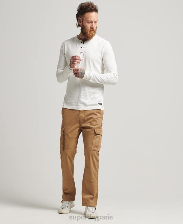 Superdry Hommes haut à manches longues flammé surteint D64Z1531 vêtements blanc