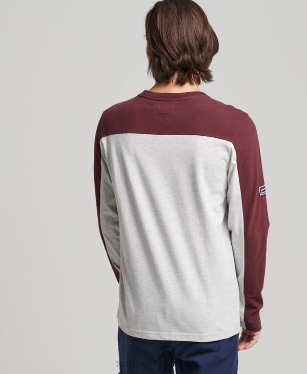 Superdry Hommes haut à manches longues à logo vintage D64Z1591 vêtements gris clair