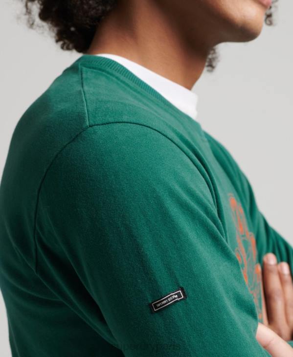 Superdry Hommes haut à manches longues psych rock D64Z1554 vêtements vert