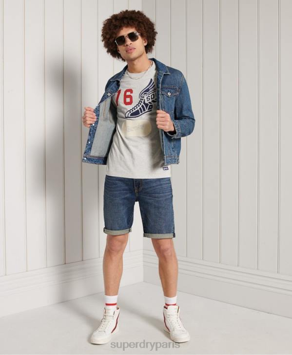 Superdry Hommes haut universitaire surteint à manches longues D64Z1558 vêtements gris