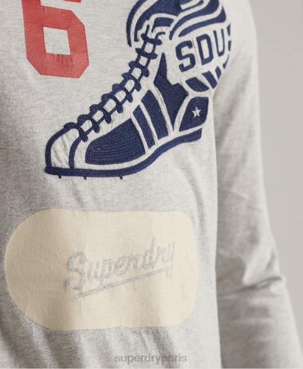 Superdry Hommes haut universitaire surteint à manches longues D64Z1558 vêtements gris
