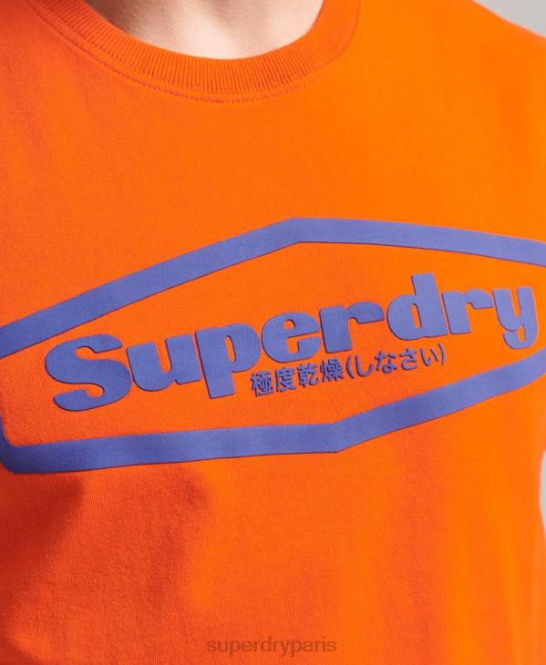 Superdry Hommes jeu sur t-shirt à logo des années 90 D64Z4804 vêtements orange