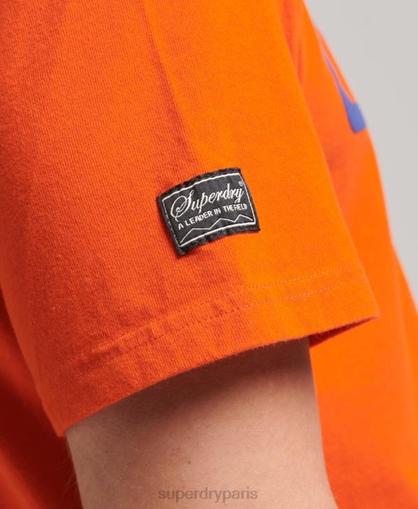 Superdry Hommes jeu sur t-shirt à logo des années 90 D64Z4804 vêtements orange
