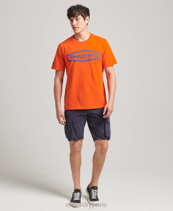 Superdry Hommes jeu sur t-shirt à logo des années 90 D64Z4804 vêtements orange