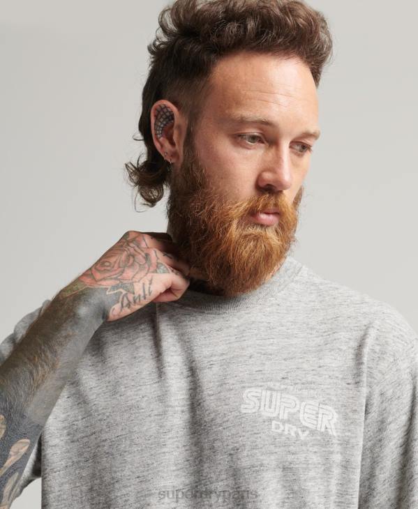 Superdry Hommes jeu sur t-shirt à logo des années 90 D64Z4831 vêtements gris