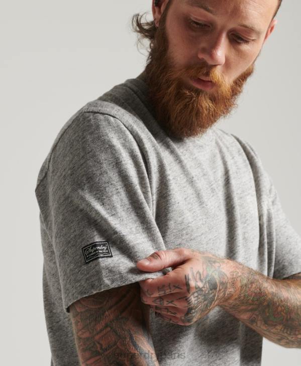 Superdry Hommes jeu sur t-shirt à logo des années 90 D64Z4831 vêtements gris