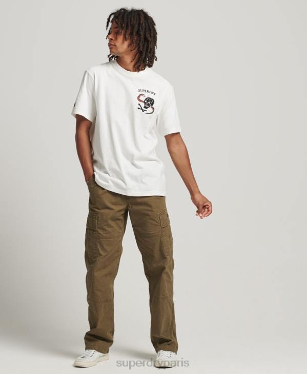 Superdry Hommes suika t-shirt graphique D64Z4843 vêtements blanc