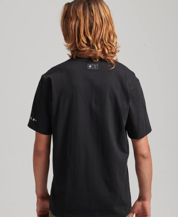 Superdry Hommes surplus de t-shirt ample D64Z4927 vêtements noir