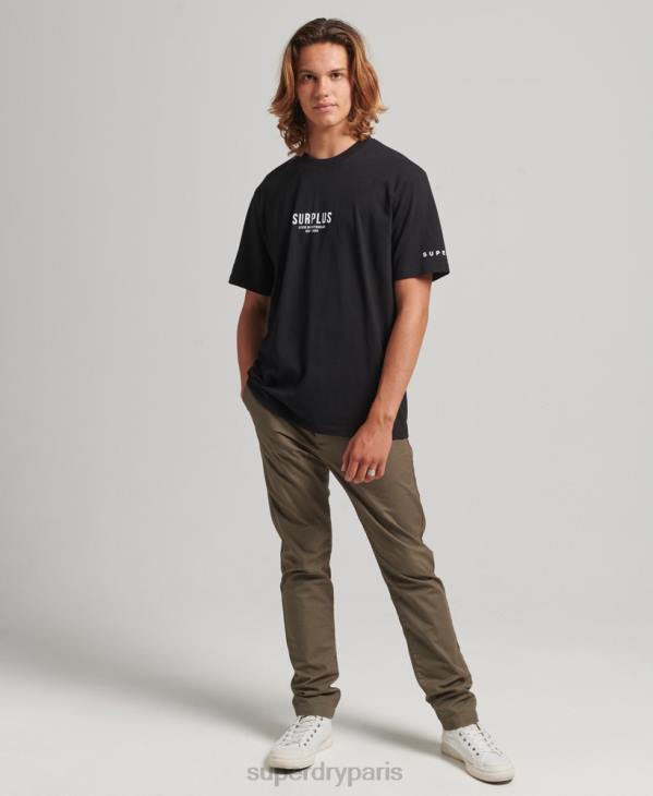 Superdry Hommes surplus de t-shirt ample D64Z4927 vêtements noir