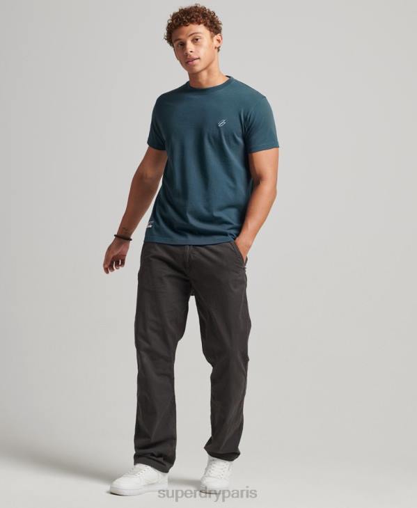 Superdry Hommes t-shirt ample à logo essentiel en coton biologique D64Z4951 vêtements bleu foncé