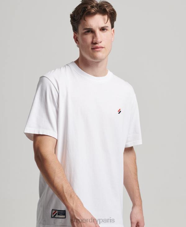 Superdry Hommes t-shirt ample à logo essentiel en coton biologique D64Z4955 vêtements blanc