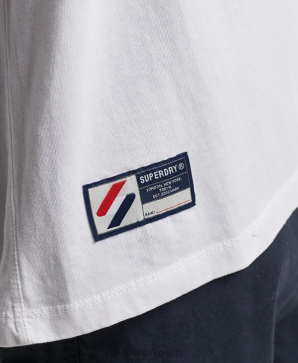 Superdry Hommes t-shirt ample à logo essentiel en coton biologique D64Z4955 vêtements blanc