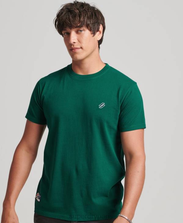 Superdry Hommes t-shirt ample à logo essentiel en coton biologique D64Z4969 vêtements vert