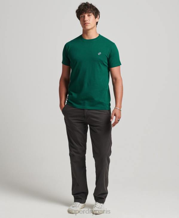 Superdry Hommes t-shirt ample à logo essentiel en coton biologique D64Z4969 vêtements vert