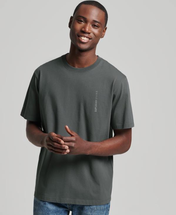 Superdry Hommes t-shirt ample à logo linéaire D64Z4977 vêtements vert