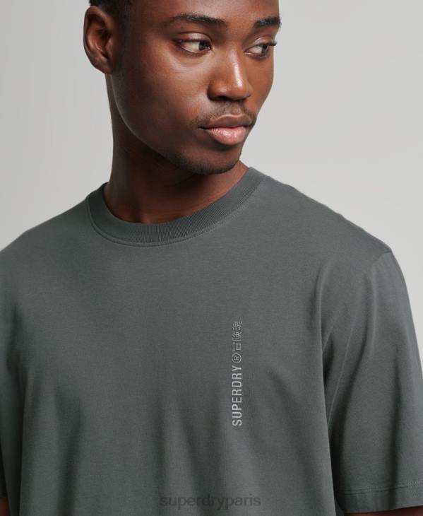 Superdry Hommes t-shirt ample à logo linéaire D64Z4977 vêtements vert