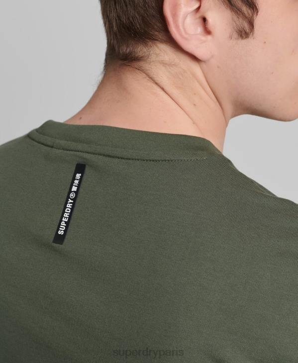 Superdry Hommes t-shirt ample technique D64Z4881 vêtements kaki