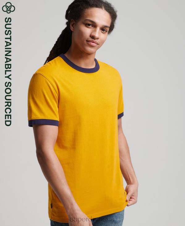 Superdry Hommes t-shirt ample vintage en coton bio D64Z4933 vêtements or