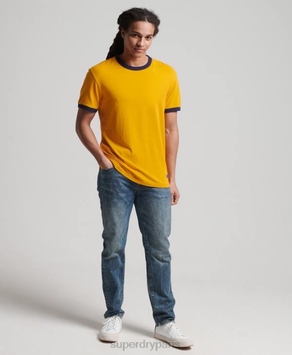 Superdry Hommes t-shirt ample vintage en coton bio D64Z4933 vêtements or