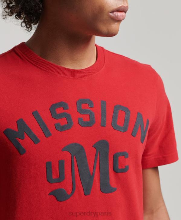 Superdry Hommes t-shirt athlétique vintage D64Z4928 vêtements rouge