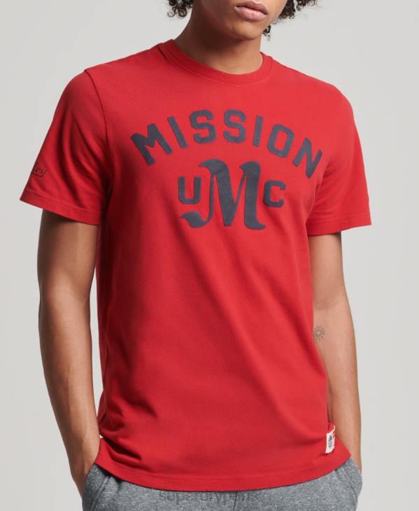 Superdry Hommes t-shirt athlétique vintage D64Z4928 vêtements rouge