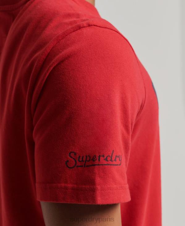 Superdry Hommes t-shirt athlétique vintage D64Z4928 vêtements rouge