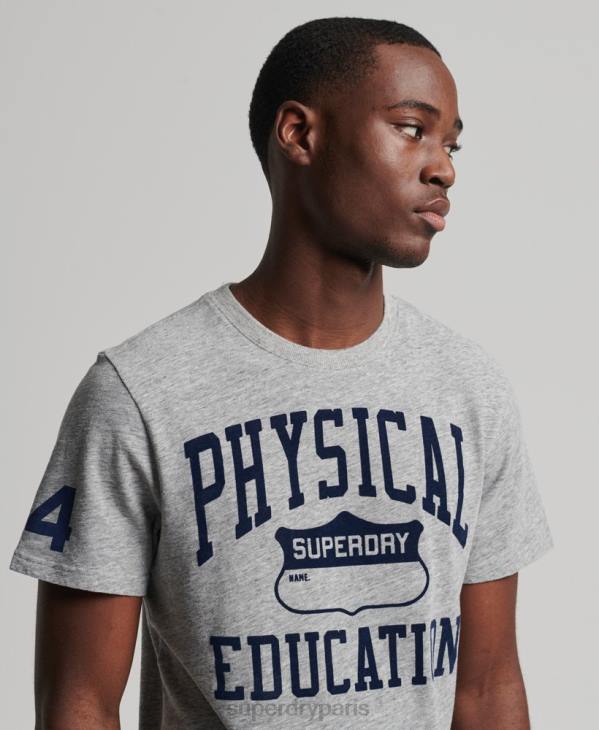 Superdry Hommes t-shirt athlétique vintage D64Z4958 vêtements gris