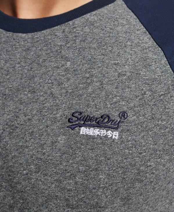 Superdry Hommes t-shirt baseball en coton bio D64Z4858 vêtements gris foncé