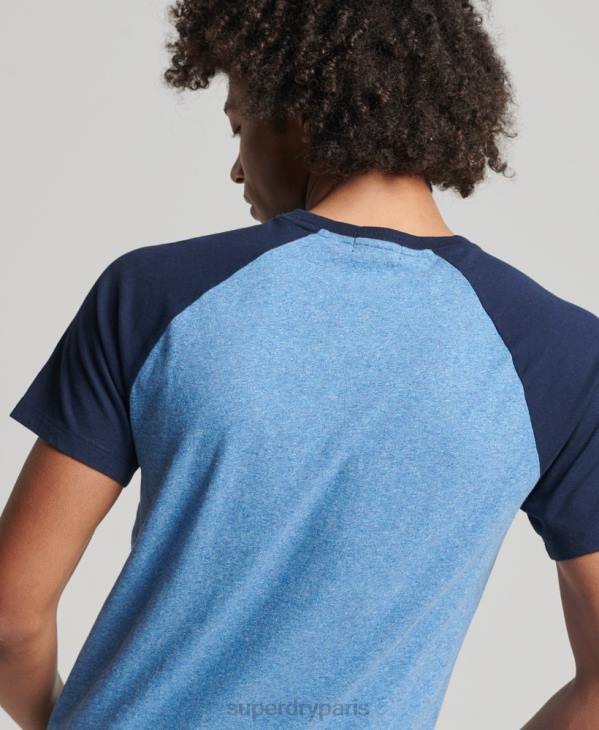 Superdry Hommes t-shirt baseball en coton bio D64Z4924 vêtements bleu