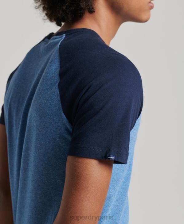Superdry Hommes t-shirt baseball en coton bio D64Z4924 vêtements bleu