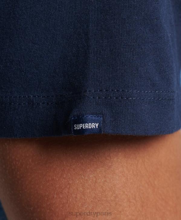 Superdry Hommes t-shirt baseball en coton bio D64Z4924 vêtements bleu