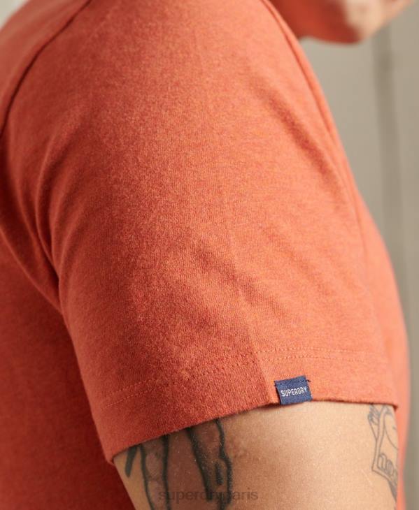 Superdry Hommes t-shirt brodé vintage en coton bio D64Z4913 vêtements orange