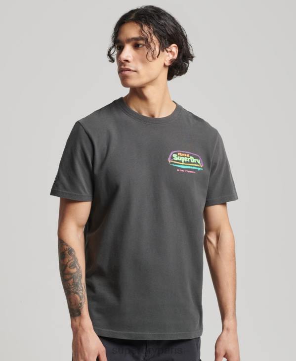 Superdry Hommes t-shirt cali vintage D64Z4823 vêtements gris foncé