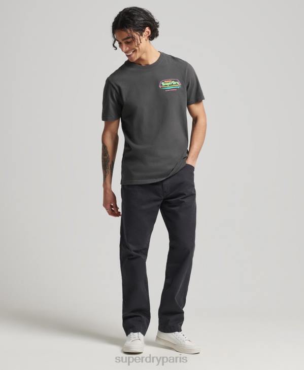 Superdry Hommes t-shirt cali vintage D64Z4823 vêtements gris foncé
