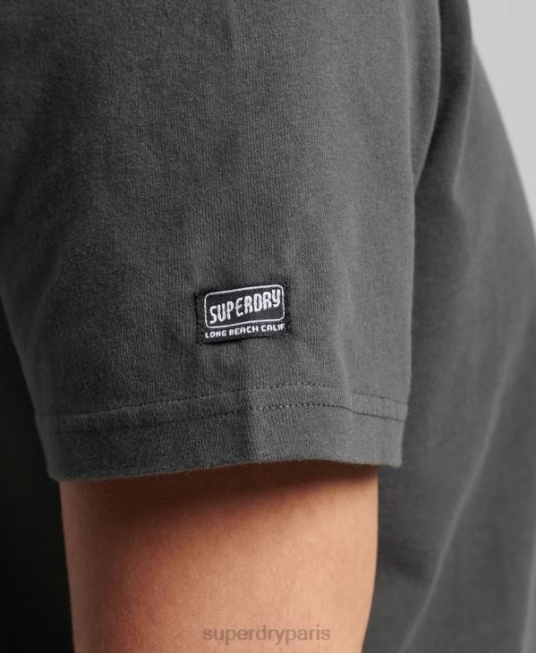 Superdry Hommes t-shirt cali vintage D64Z4823 vêtements gris foncé