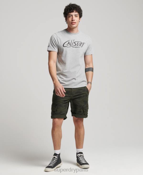 Superdry Hommes t-shirt cali vintage D64Z4909 vêtements gris