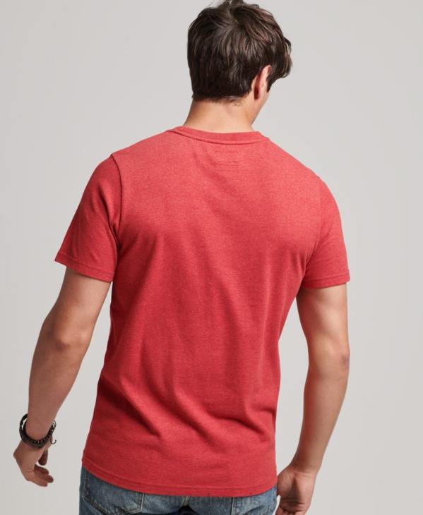Superdry Hommes t-shirt chiné à logo vintage D64Z4826 vêtements rouge