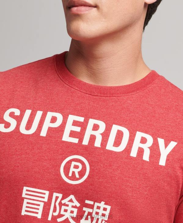 Superdry Hommes t-shirt chiné à logo vintage D64Z4826 vêtements rouge