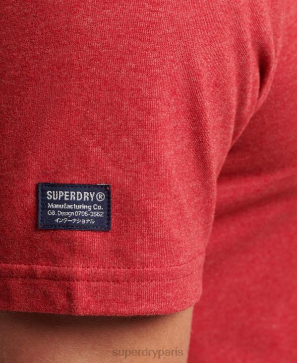 Superdry Hommes t-shirt chiné à logo vintage D64Z4826 vêtements rouge