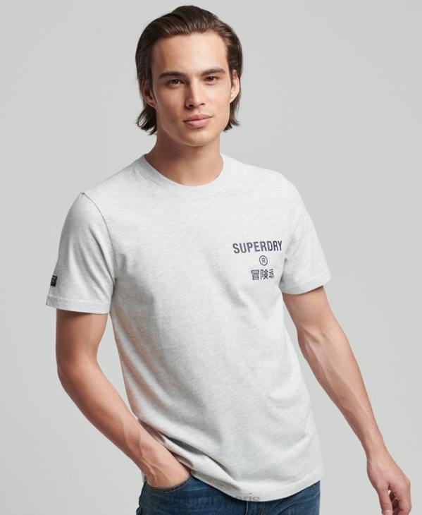 Superdry Hommes t-shirt chiné à logo vintage D64Z4829 vêtements gris clair