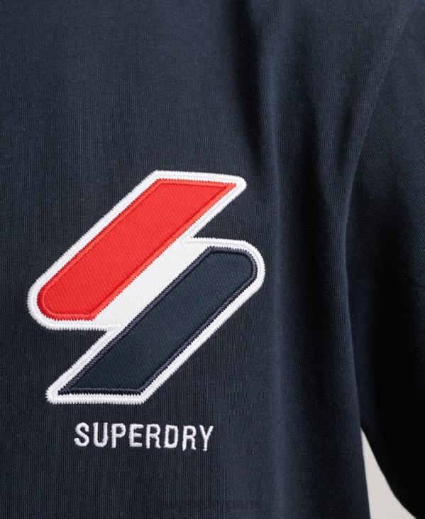 Superdry Hommes t-shirt classique à appliqués D64Z4926 vêtements marine